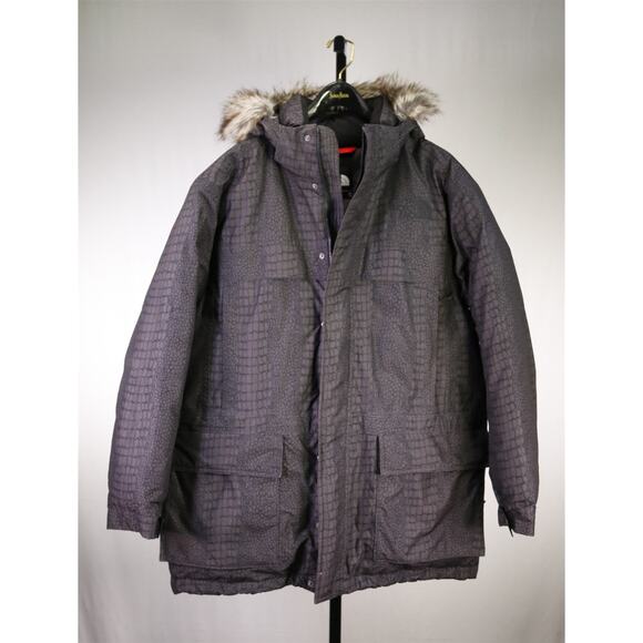 The North Face Mens Mcmurdo Croc Gator Print Down Parka Hooded Ski Jacket XL - Picture 1 of 11